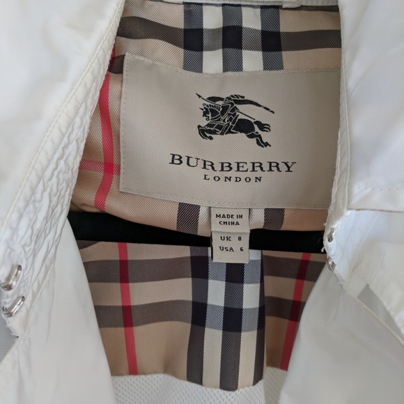 RARE! White BURBERRY LONDON TRENCH COAT / JACKET - Picture 3 of 8